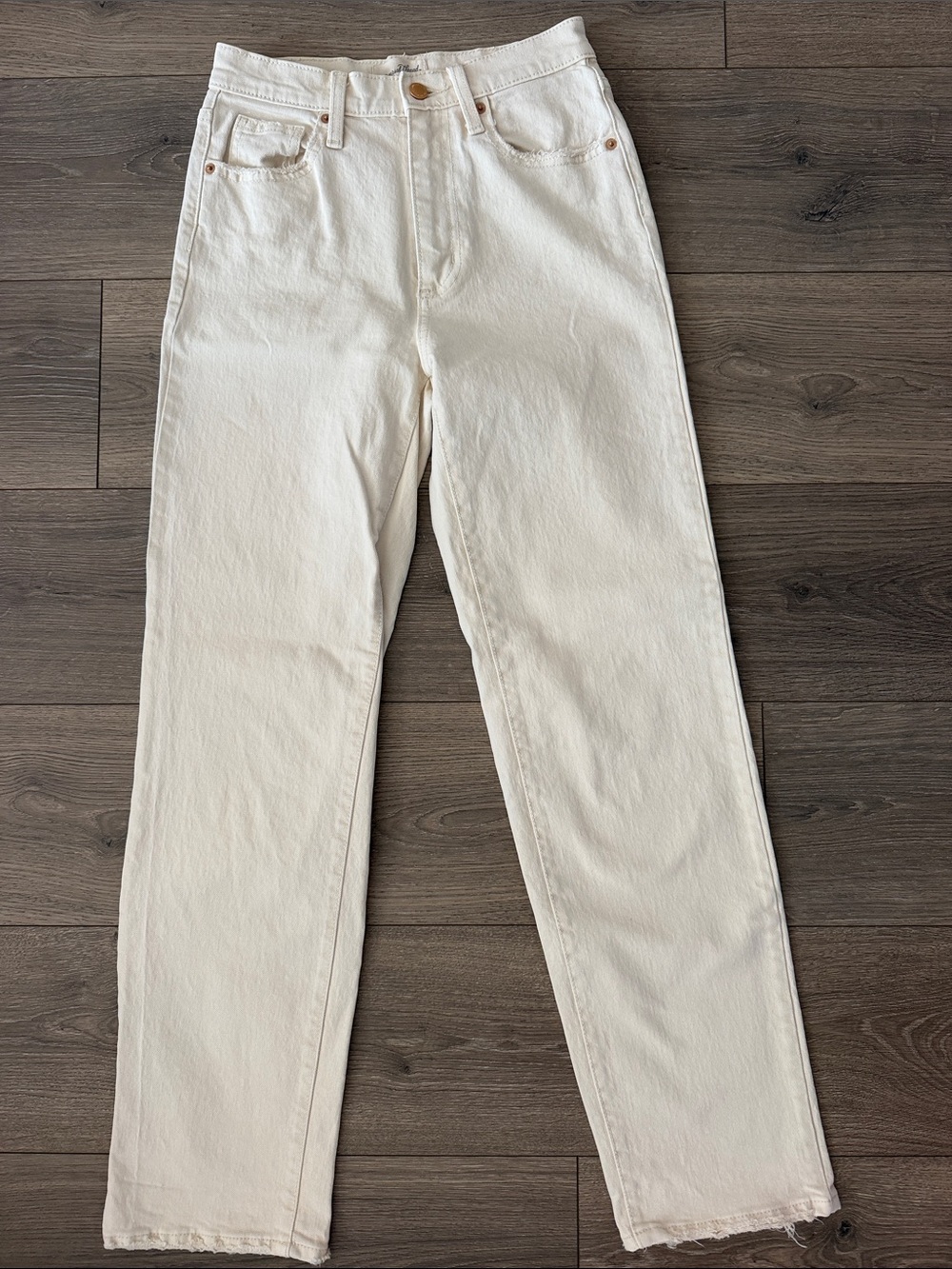 Off-White Straight Leg High-Rise Jeans